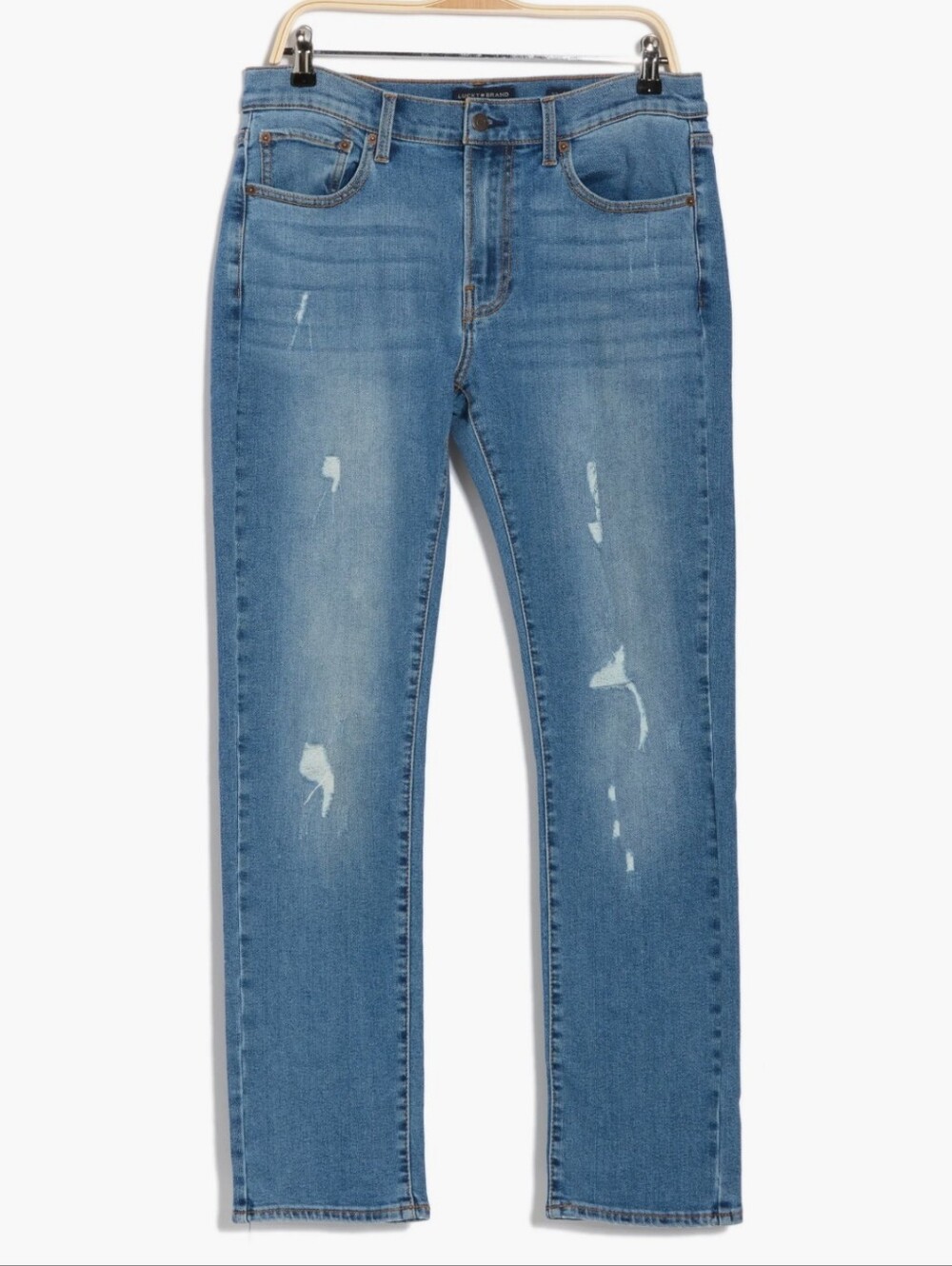 Lucky Brand Slim Straight Distressed Blue Jeans